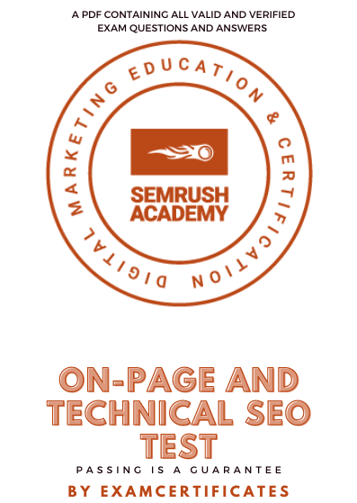 Semrush On-Page and Technical SEO Test answers pdf